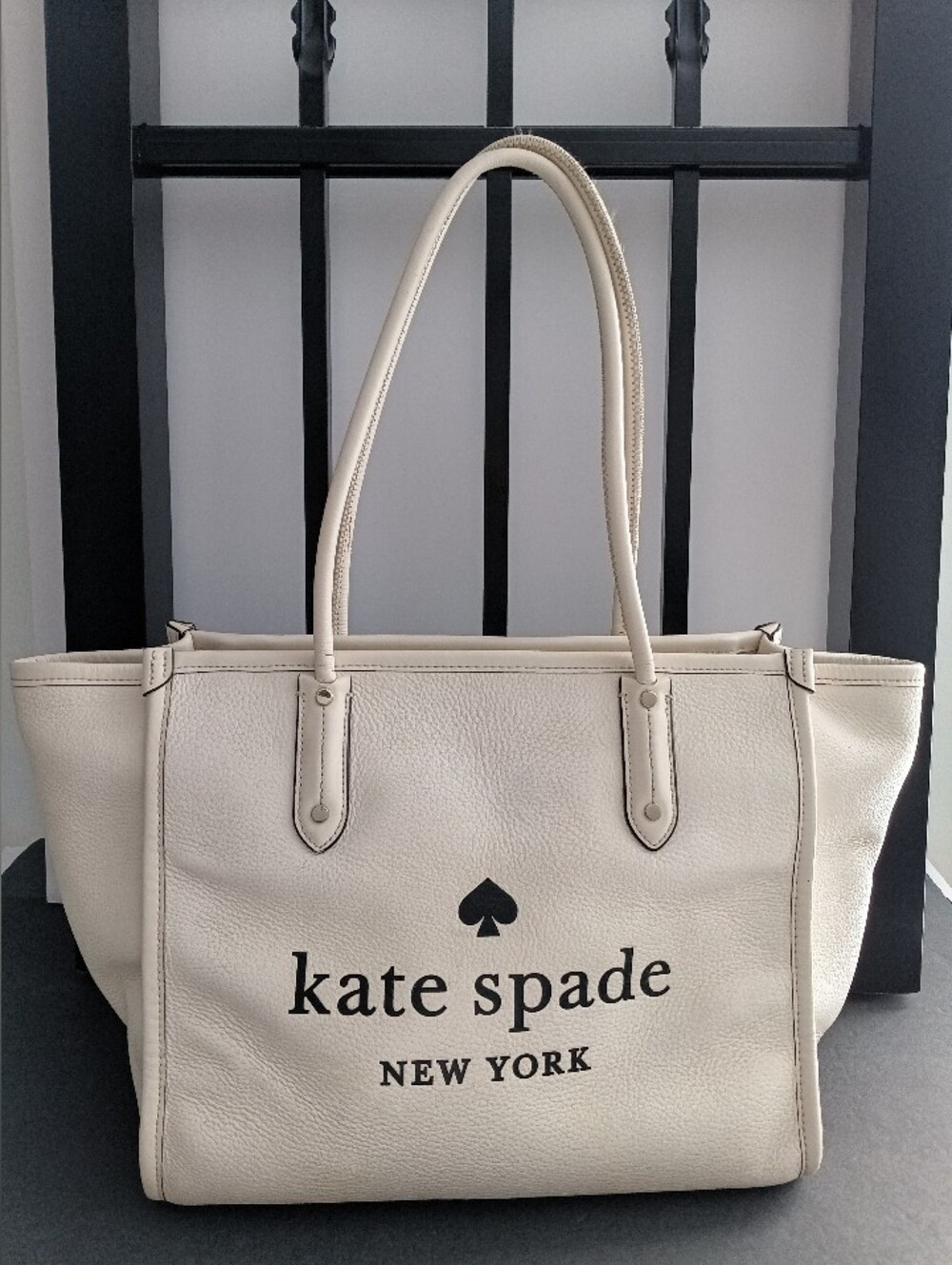 Kate Spade New York White Leather Tote Bag